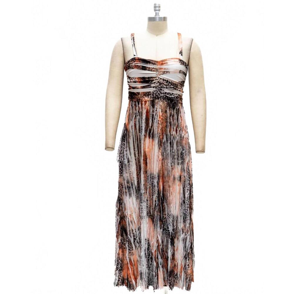 NEW PARIS PARIS women's sleeveless maxi dress in orange
